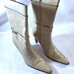 NYLA Katie Camel Leather Boots Size 8